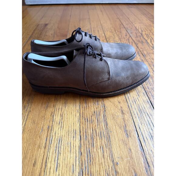 Allen Edmonds Shoes Mens Size 13 Brown Yale Plain Toe Derby Vibram Made in USA - Picture 2 of 10